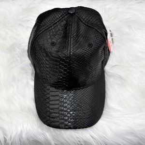 Cap Leather Snake design Adult Size Adjustable Hook and Loop closure Mens/Womens